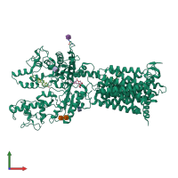 PDB entry 7v6y coloured by chain, front view.