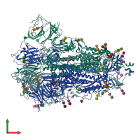 PDB entry 7v7d coloured by chain, front view.