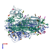 PDB entry 7v7d coloured by chain, top view.