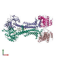 PDB entry 7v8l coloured by chain, front view.