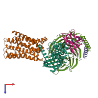 PDB entry 7v9l coloured by chain, top view.