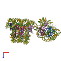 PDB entry 7v9s coloured by chain, top view.