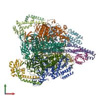 PDB entry 7vay coloured by chain, front view.