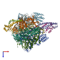 PDB entry 7vb0 coloured by chain, top view.