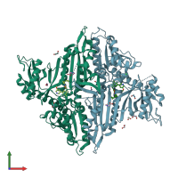 PDB entry 7vc2 coloured by chain, front view.