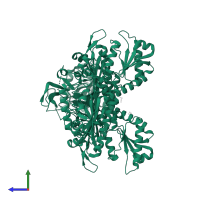 proline--tRNA ligase in PDB entry 7vc2, assembly 1, side view.