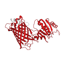 The deposited structure of PDB entry 7vcm contains 2 copies of Pfam domain PF01353 (Green fluorescent protein) in Green fluorescent protein. Showing 1 copy in chain A.