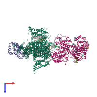 PDB entry 7vfu coloured by chain, top view.