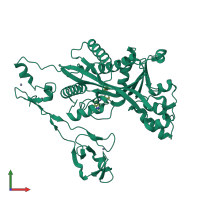 Monomeric assembly 1 of PDB entry 7vhz coloured by chemically distinct molecules, front view.