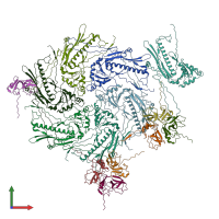 PDB entry 7vik coloured by chain, front view.