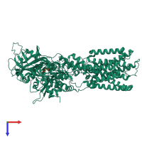 PDB entry 7vpi coloured by chain, top view.