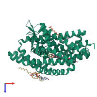 PDB entry 7vr7 coloured by chain, top view.