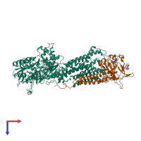 PDB entry 7vsh coloured by chain, top view.