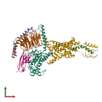 PDB entry 7vvn coloured by chain, front view.