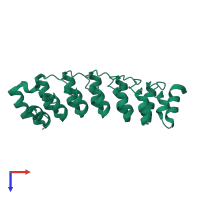 PDB entry 7vxv coloured by chain, top view.