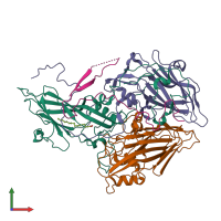 PDB entry 7vy0 coloured by chain, front view.