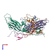 PDB entry 7vy0 coloured by chain, top view.