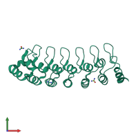 PDB entry 7vy7 coloured by chain, front view.