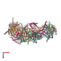 PDB entry 7vye coloured by chain, top view.