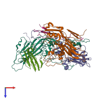 PDB entry 7vyl coloured by chain, top view.