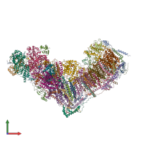 PDB entry 7vzw coloured by chain, front view.
