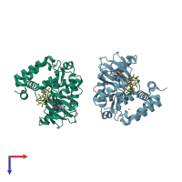 PDB entry 7w15 coloured by chain, top view.