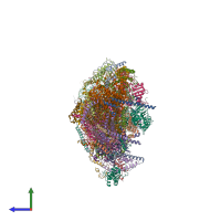PDB entry 7w1p coloured by chain, side view.