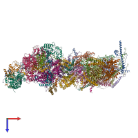 PDB entry 7w1p coloured by chain, top view.