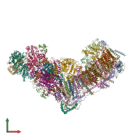 PDB entry 7w32 coloured by chain, front view.