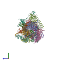 PDB entry 7w3i coloured by chain, side view.