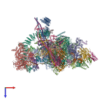 PDB entry 7w5a coloured by chain, top view.