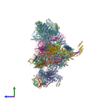 PDB entry 7w5b coloured by chain, side view.