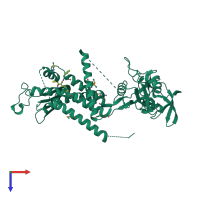 PDB entry 7w6z coloured by chain, top view.