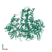 PDB entry 7w82 coloured by chain, front view.