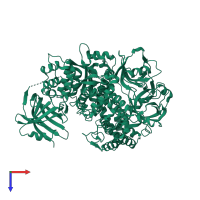 PDB entry 7w82 coloured by chain, top view.