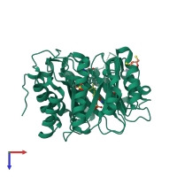 PDB entry 7w8y coloured by chain, top view.