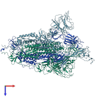 PDB entry 7w92 coloured by chain, top view.