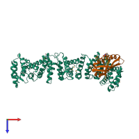 PDB entry 7wa4 coloured by chain, top view.