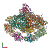 PDB entry 7wfd coloured by chain, front view.