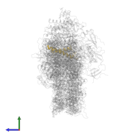 Photosystem I reaction center subunit psaK, chloroplastic in PDB entry 7wfd, assembly 1, side view.