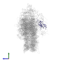 Photosystem I iron-sulfur center in PDB entry 7wfd, assembly 1, side view.