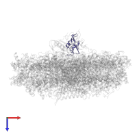 Photosystem I iron-sulfur center in PDB entry 7wfd, assembly 1, top view.