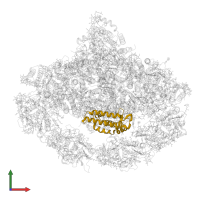 Photosystem I reaction center subunit III, chloroplastic in PDB entry 7wfd, assembly 1, front view.