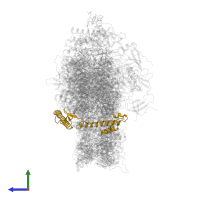 Photosystem I reaction center subunit III, chloroplastic in PDB entry 7wfd, assembly 1, side view.