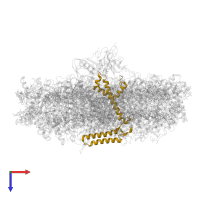 Photosystem I reaction center subunit III, chloroplastic in PDB entry 7wfd, assembly 1, top view.