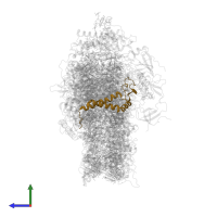 Photosystem I reaction center subunit V, chloroplastic in PDB entry 7wfd, assembly 1, side view.