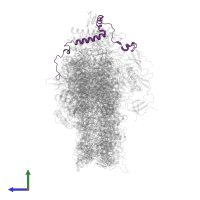 Photosystem I reaction center subunit VI-2, chloroplastic in PDB entry 7wfd, assembly 1, side view.