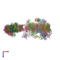PDB entry 7wg5 coloured by chain, top view.