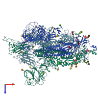 PDB entry 7wg9 coloured by chain, top view.