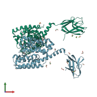 PDB entry 7wgu coloured by chain, front view.